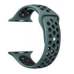 Blue and Black Silicone Smart Watch Wristband #1